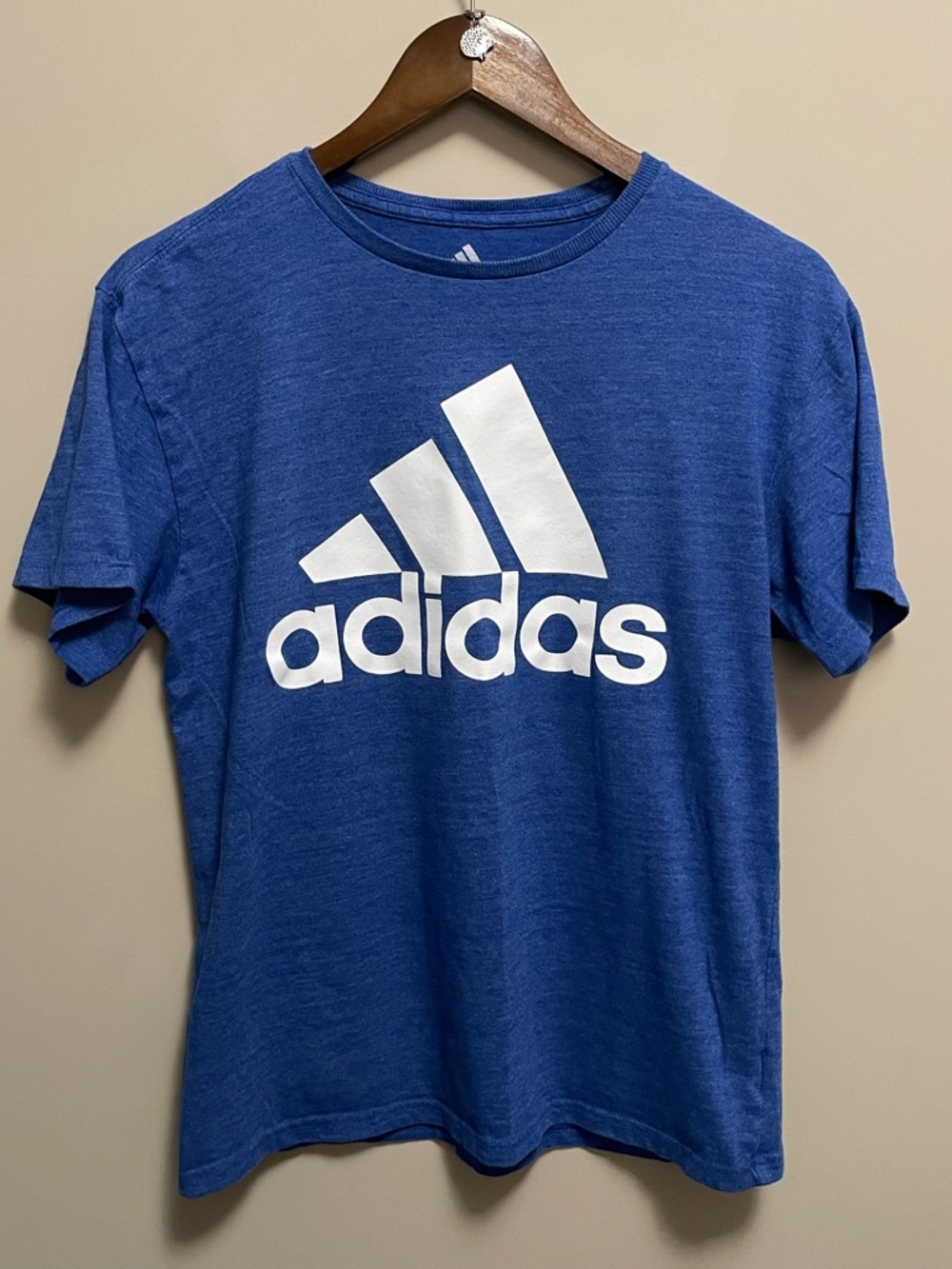 adidas Blue & White Logo Tee Women’s Medium